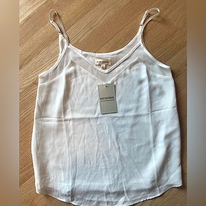 White thin strap tank top